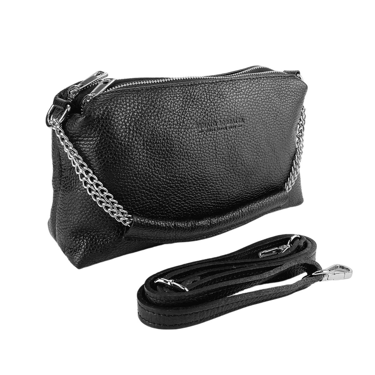 ECLIPSE — Bolso Mano Cuero Negro | MaisonGrozavu