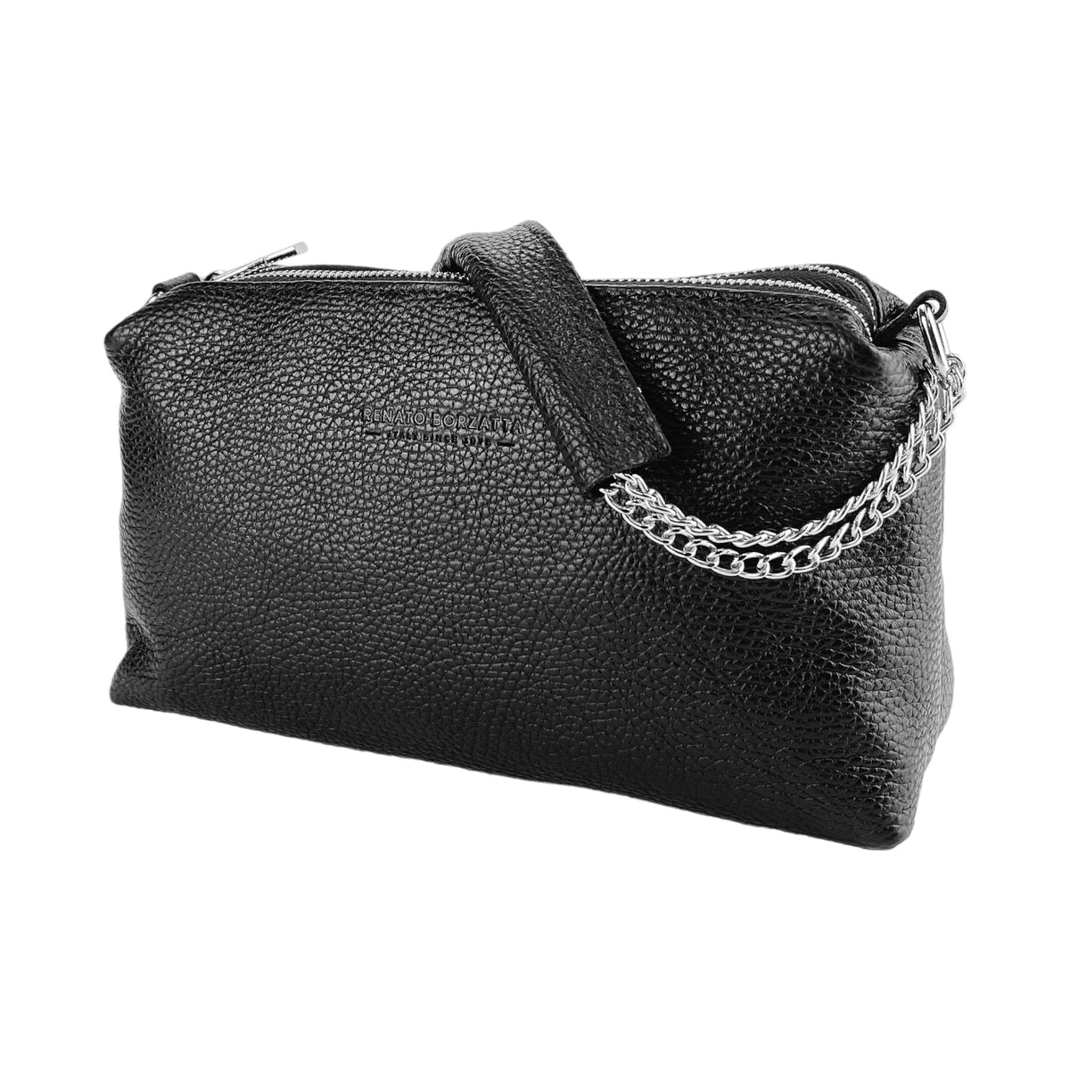 ECLIPSE — Bolso Mano Cuero Negro | MaisonGrozavu