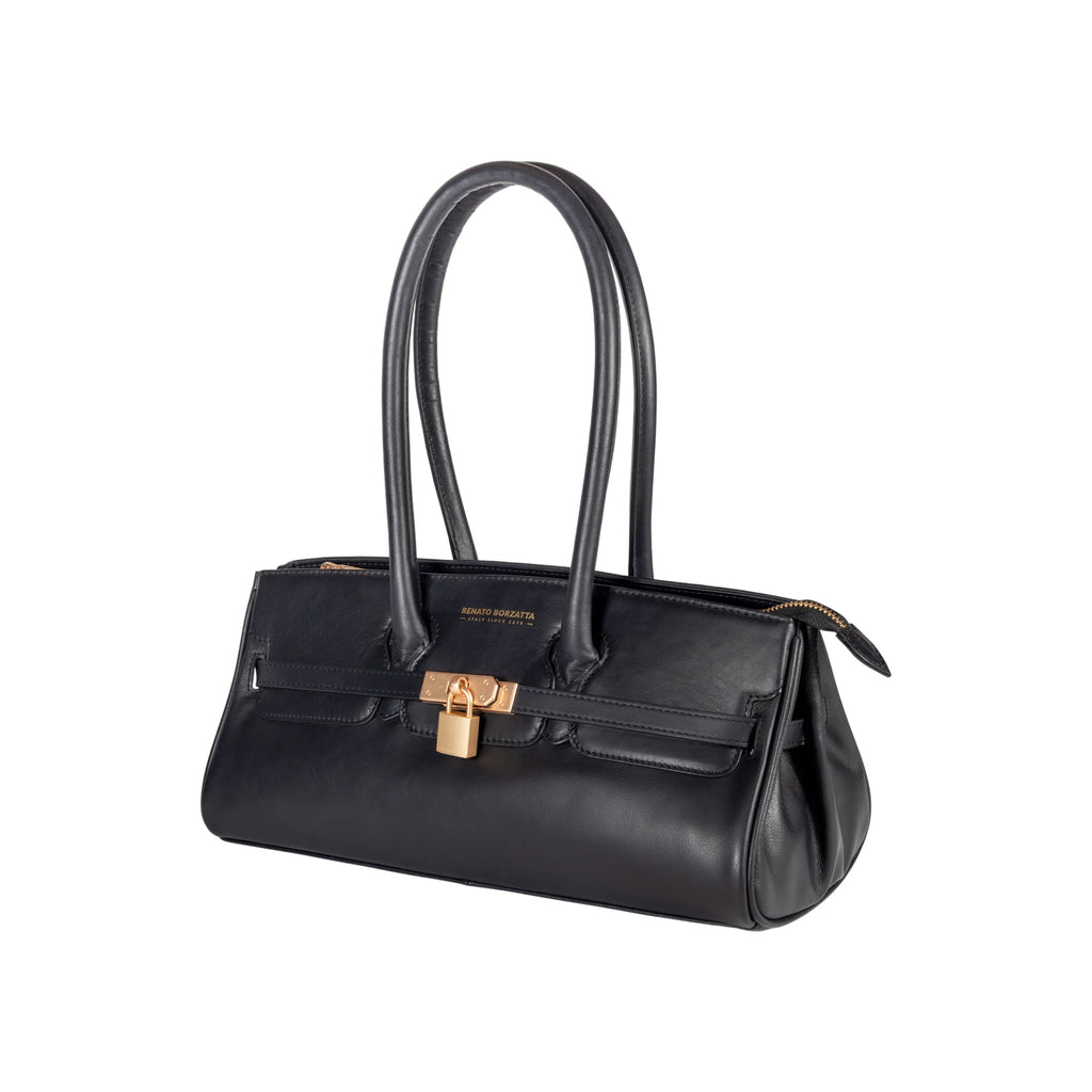ARIANNA — Bolso Hombro Cuero Sauvage Negro | MaisonGrozavu