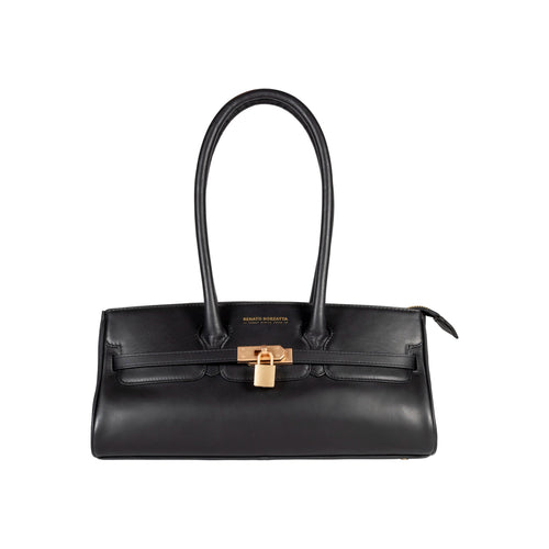 ARIANNA — Bolso Hombro Cuero Sauvage Negro | MaisonGrozavu