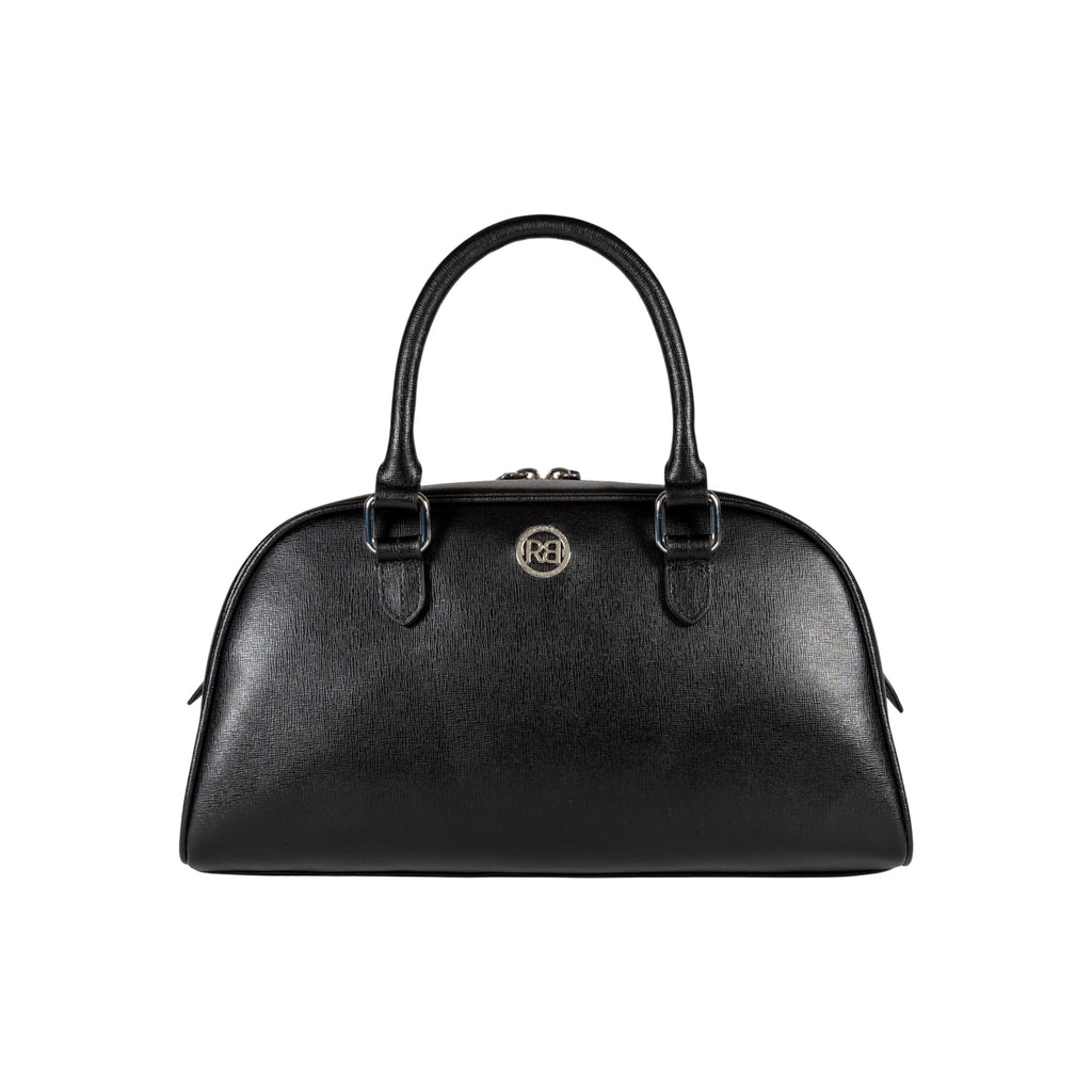 VIRGINIA — Bolso Bowling Cuero Saffiano Negro | MaisonGrozavu