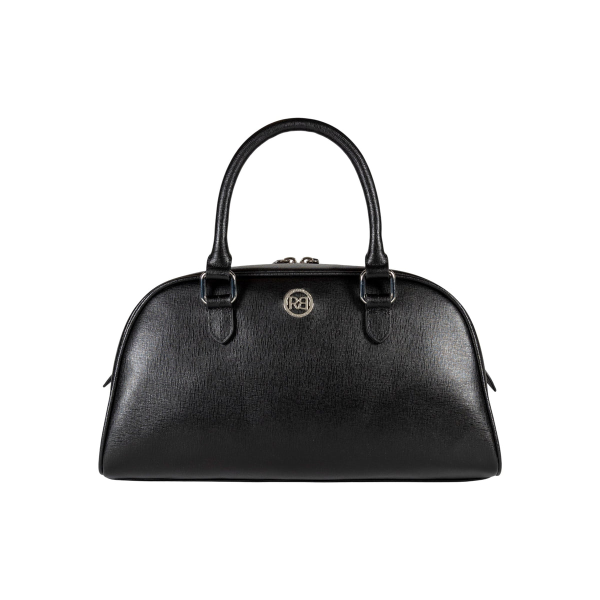 VIRGINIA — Bolso Bowling Cuero Saffiano Negro | MaisonGrozavu
